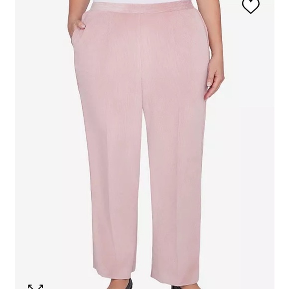 NEW Alfred Dunner Corduroy Pants Comfort Elastic Waist 12P Short Pink Blush - Picture 1 of 10